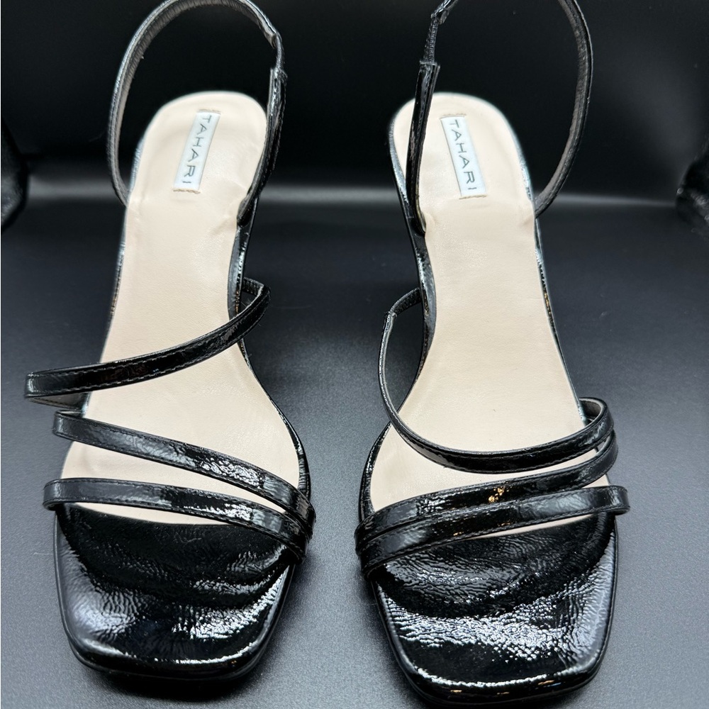Tahari Black Strappy Heels